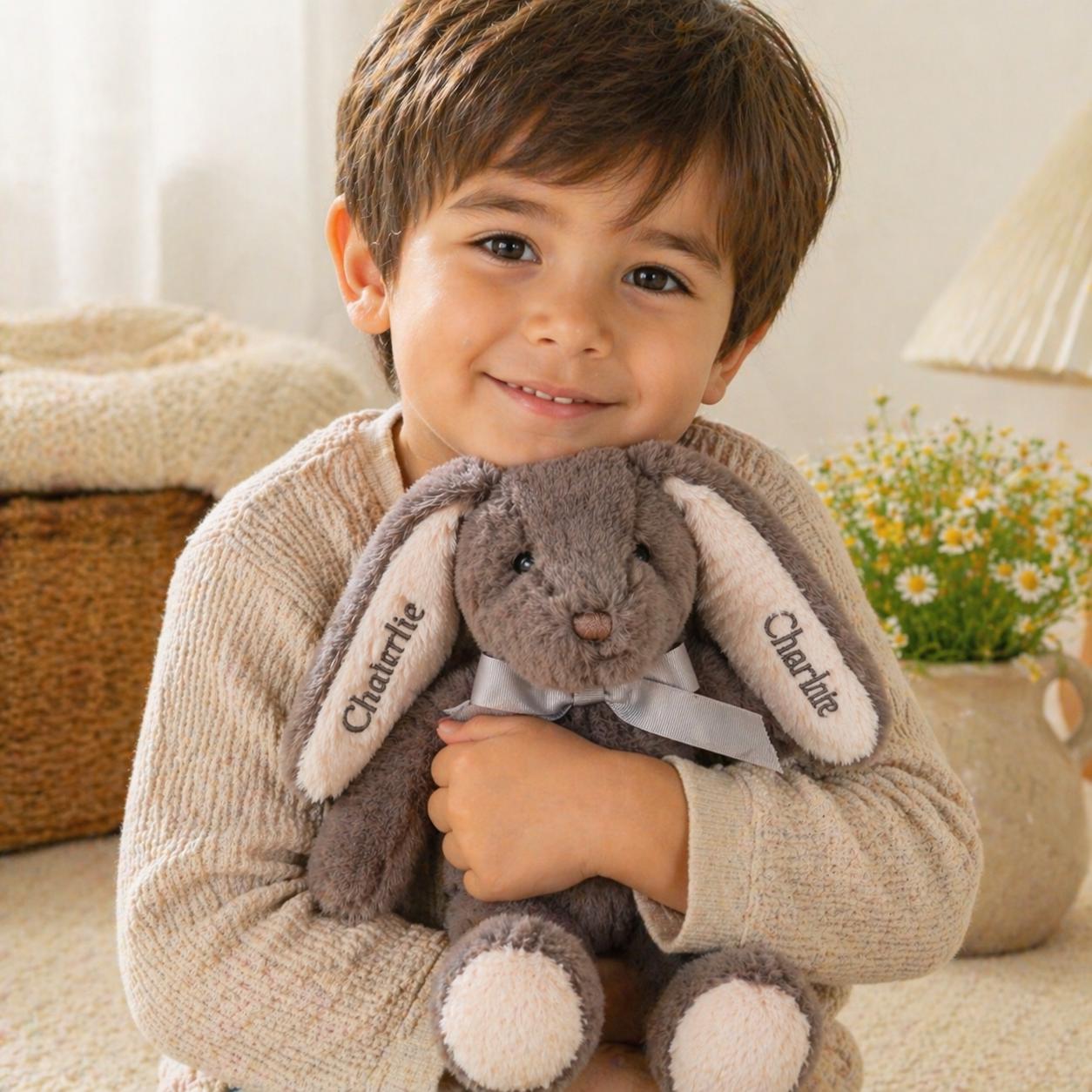Personalized Bunny Plush Toy, Custom Name Stuffed Rabbit, Soft Keepsake Gift, Nursery Decor