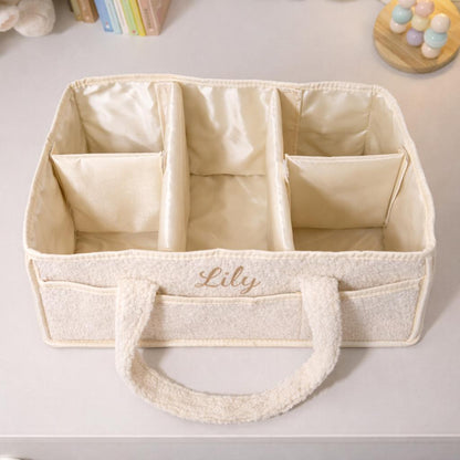 Personalized Baby Diaper Caddy | Custom Embroidered Nursery Organizer