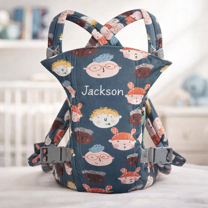 Soft Baby Carrier, Adorable Print Design, Front-Carry for Newborns to Toddlers, Embroidered Carrier Gift