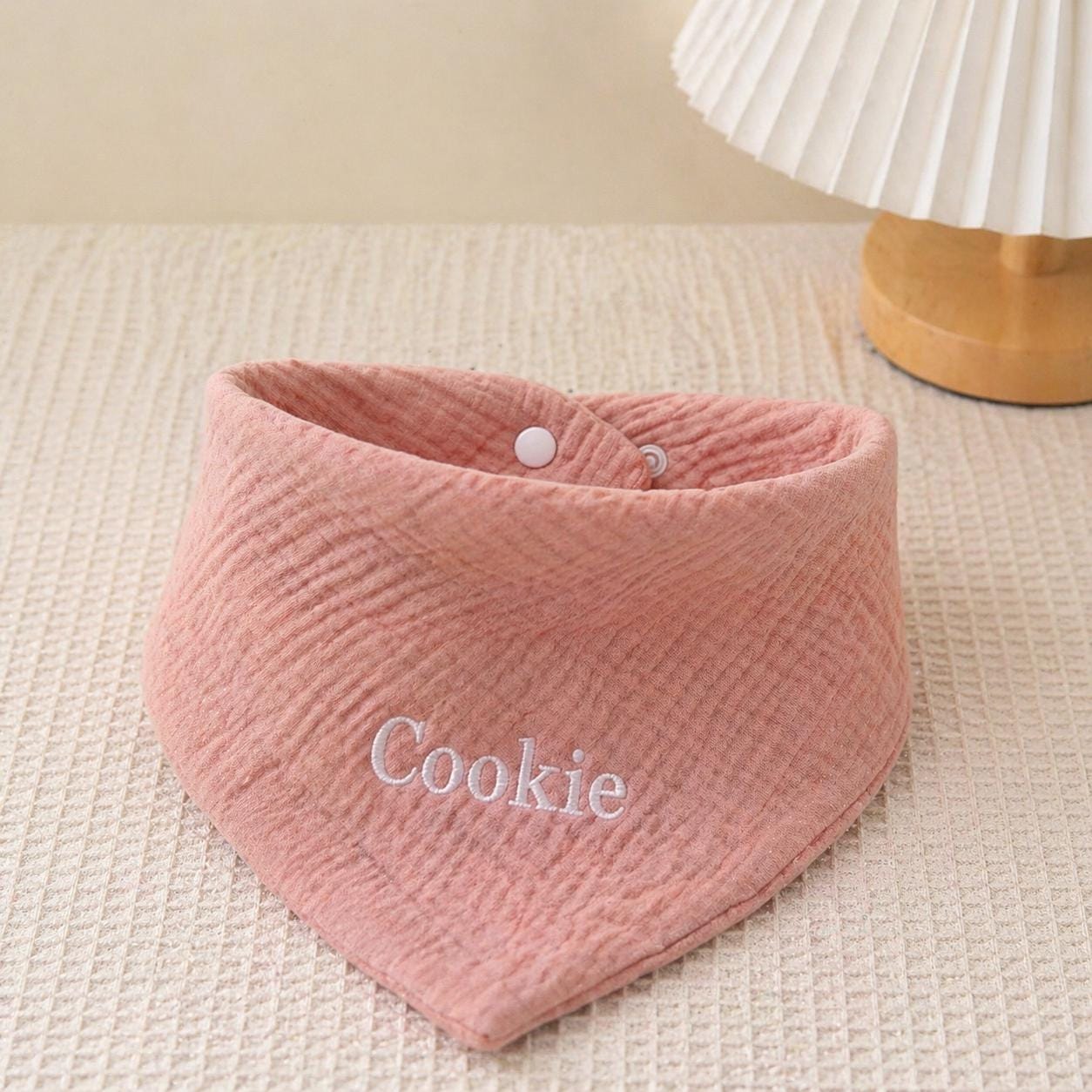 Personalized Pet Bandana, Custom Dog Cat Scarf, Soft Cotton Gauze, Adjustable Snap Clasp