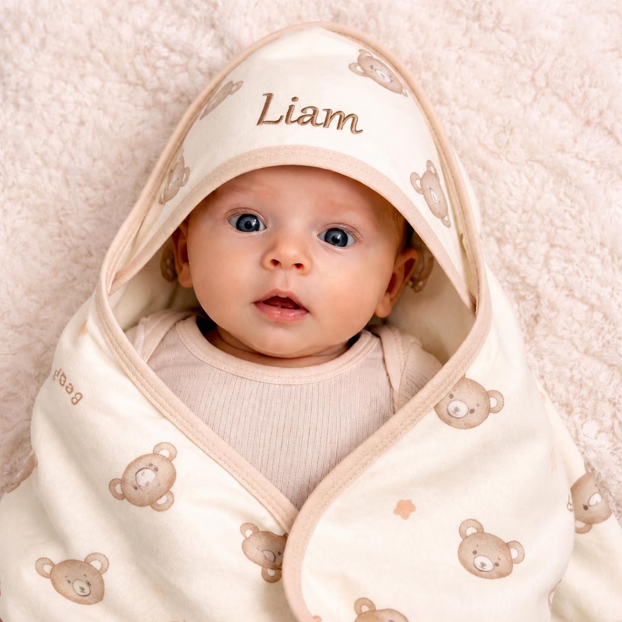 Personalized Linen Baby Blanket, Custom Name Swaddle, Soft Breathable Wrap, Baby Shower Gift
