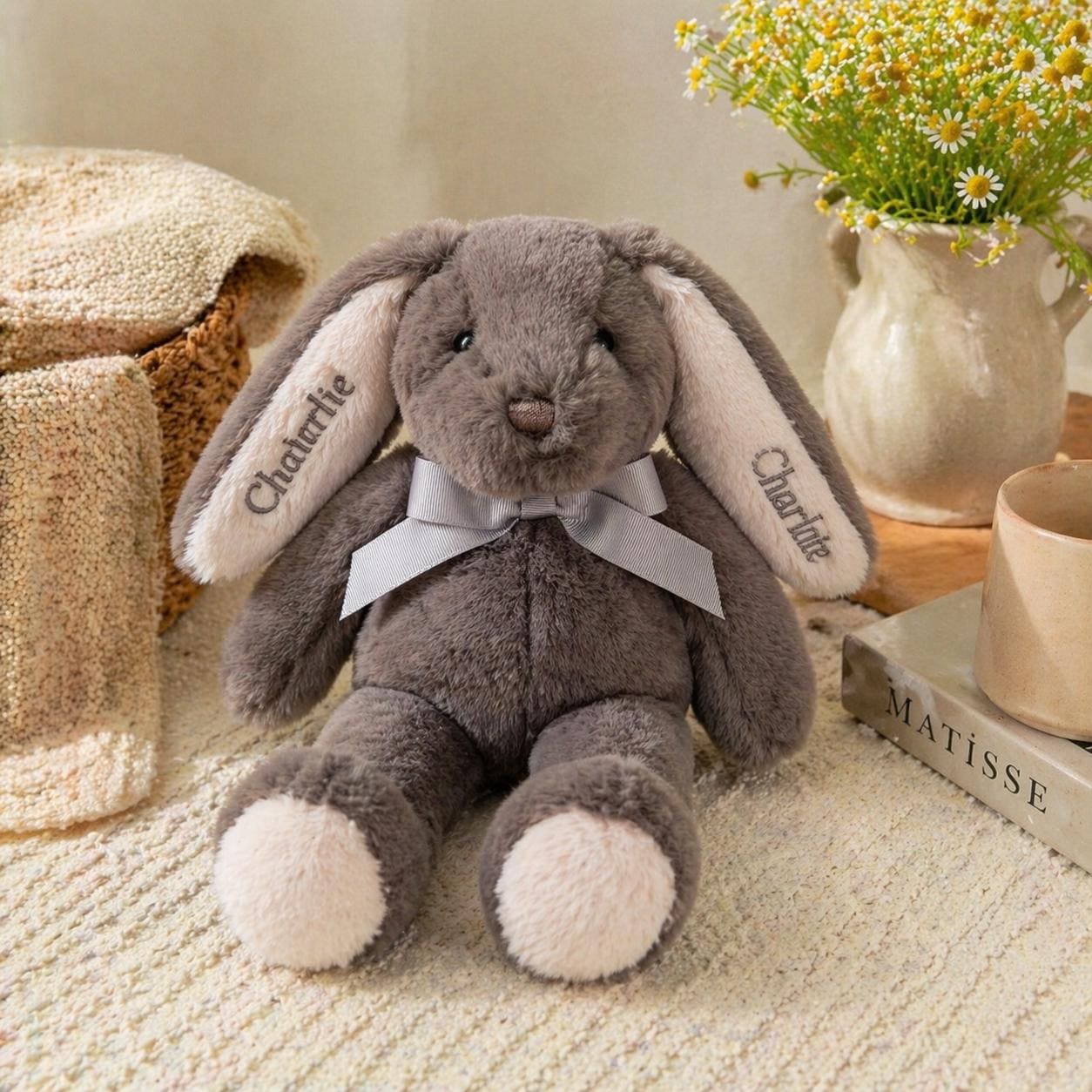 Personalized Bunny Plush Toy, Custom Name Stuffed Rabbit, Soft Keepsake Gift, Nursery Decor