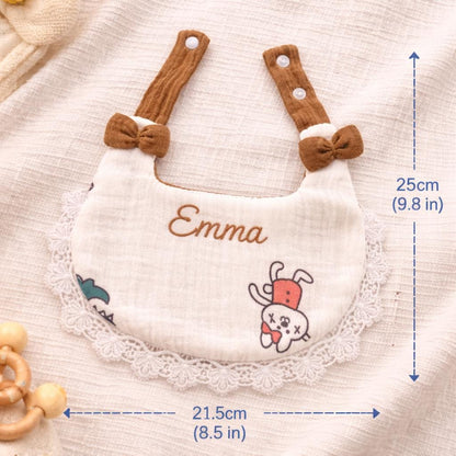 Personalisiertes besticktes Mull-Baby-Lätzchen, weiches Baumwoll-Spucktuch, Neugeborenen-Geschenk