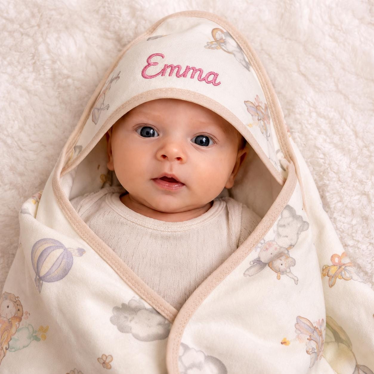 Personalized Linen Baby Blanket, Custom Name Swaddle, Soft Breathable Wrap, Baby Shower Gift