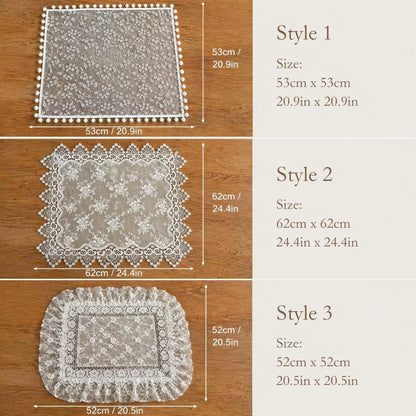 Personalisierte Spitze Platzset, bestickter Name, Vintage Tischdeko, Hochzeitsgeschenk