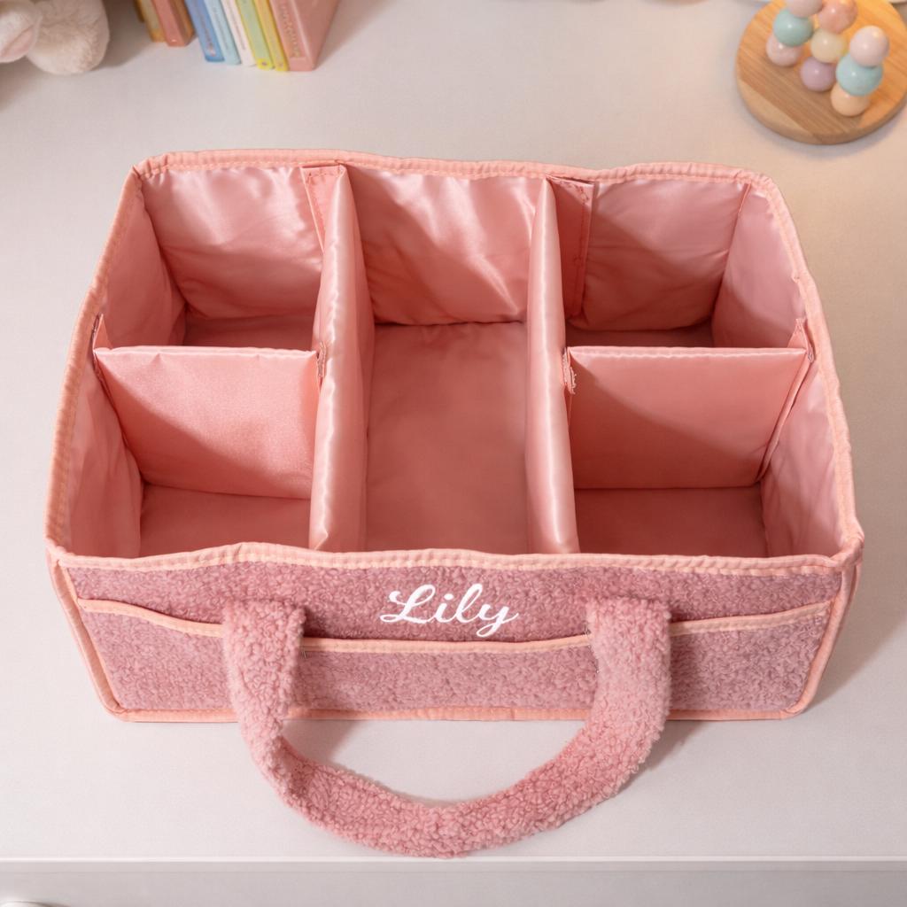 Personalized Baby Diaper Caddy | Custom Embroidered Nursery Organizer