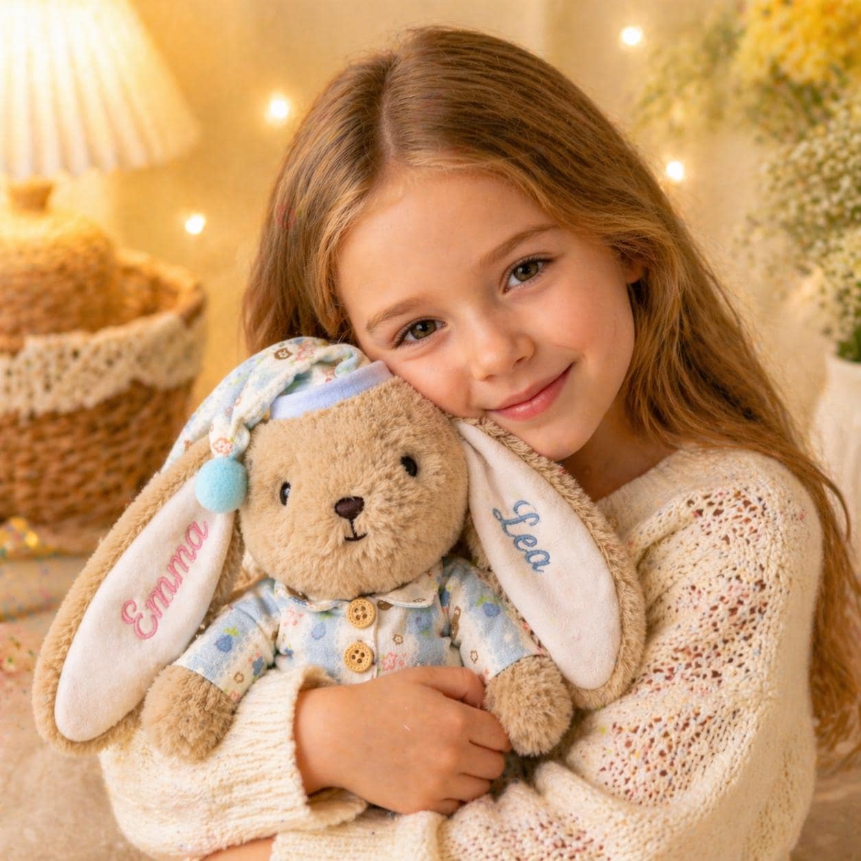 Personalized Bunny Plush Toy, Custom Embroidered Stuffed Rabbit, Personalized Bunny Doll, Baby Shower Gift, Newborn Keepsake