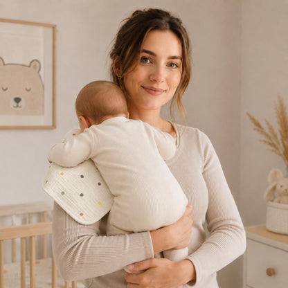 Personalisiertes Musselin-Baby-Spucktuch, besticktes Lätzchen aus Baumwolle, Geschenk für Neugeborene
