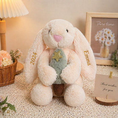Personalized Graduation Bunny Plush, Custom Name Keepsake, Class of 2024 Embroidered Rabbit