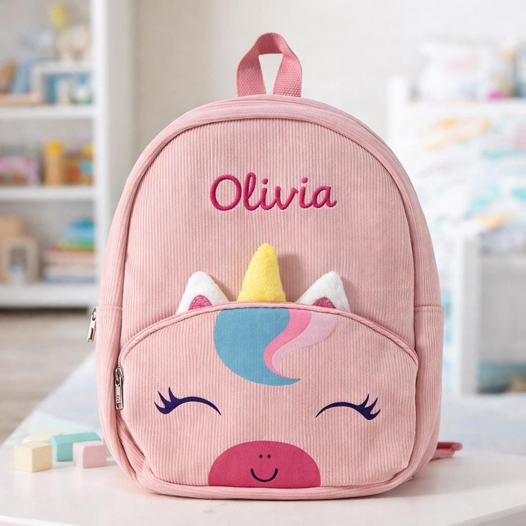 Personalized Kids Backpack, Custom Embroidered Preschool Bag, Toddler Animal Backpack, Daycare School Bag, Birthday Gift for Kids