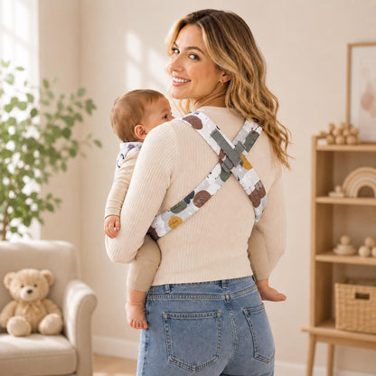 Soft Baby Carrier, Adorable Print Design, Front-Carry for Newborns to Toddlers, Embroidered Carrier Gift