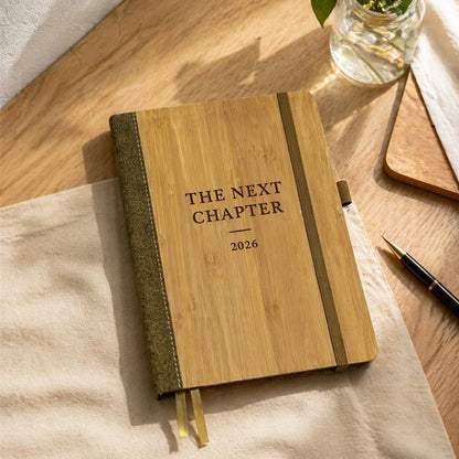 Personalized Bamboo Notebook, Engraved Wooden Journal, Custom Name Diary, A5 Size, Motivational Gift
