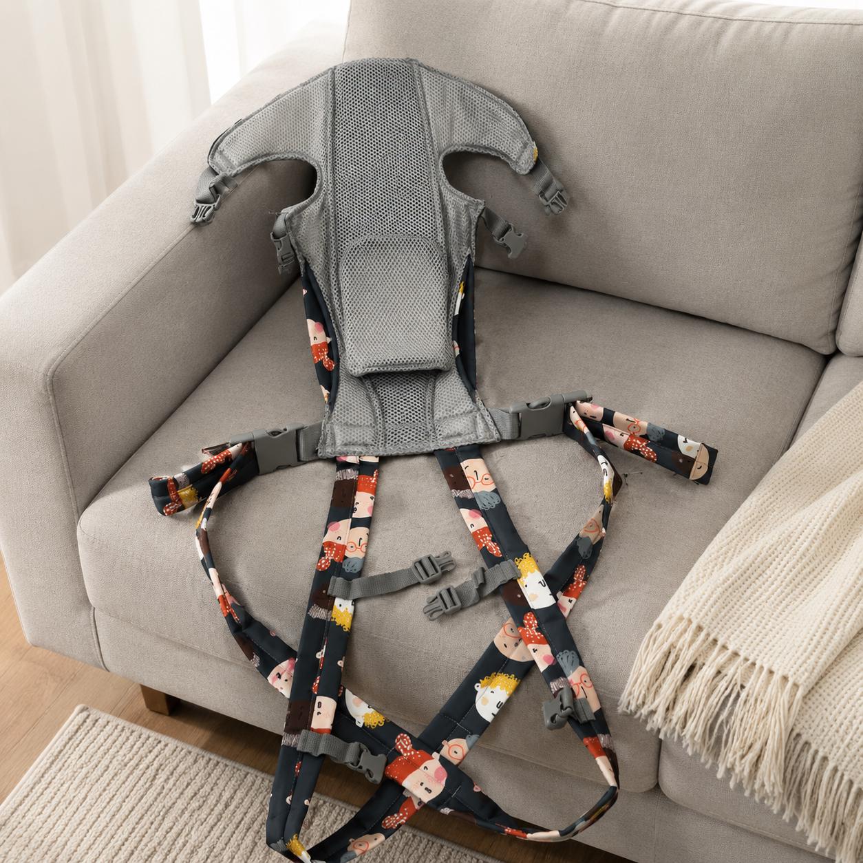 Soft Baby Carrier, Adorable Print Design, Front-Carry for Newborns to Toddlers, Embroidered Carrier Gift