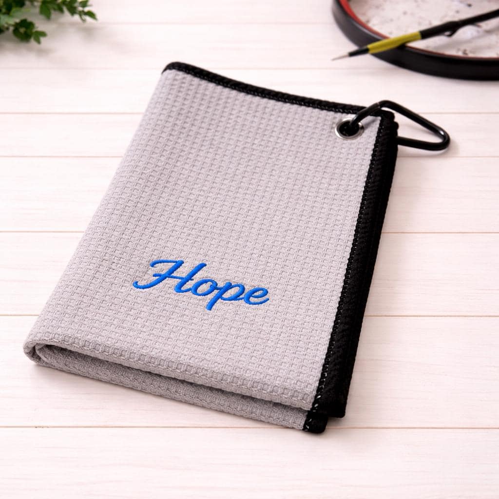 Personalisiertes Golftuch, bestickter Name Waffel-Mikrofaser, Sporttaschen-Clip-Zubehör