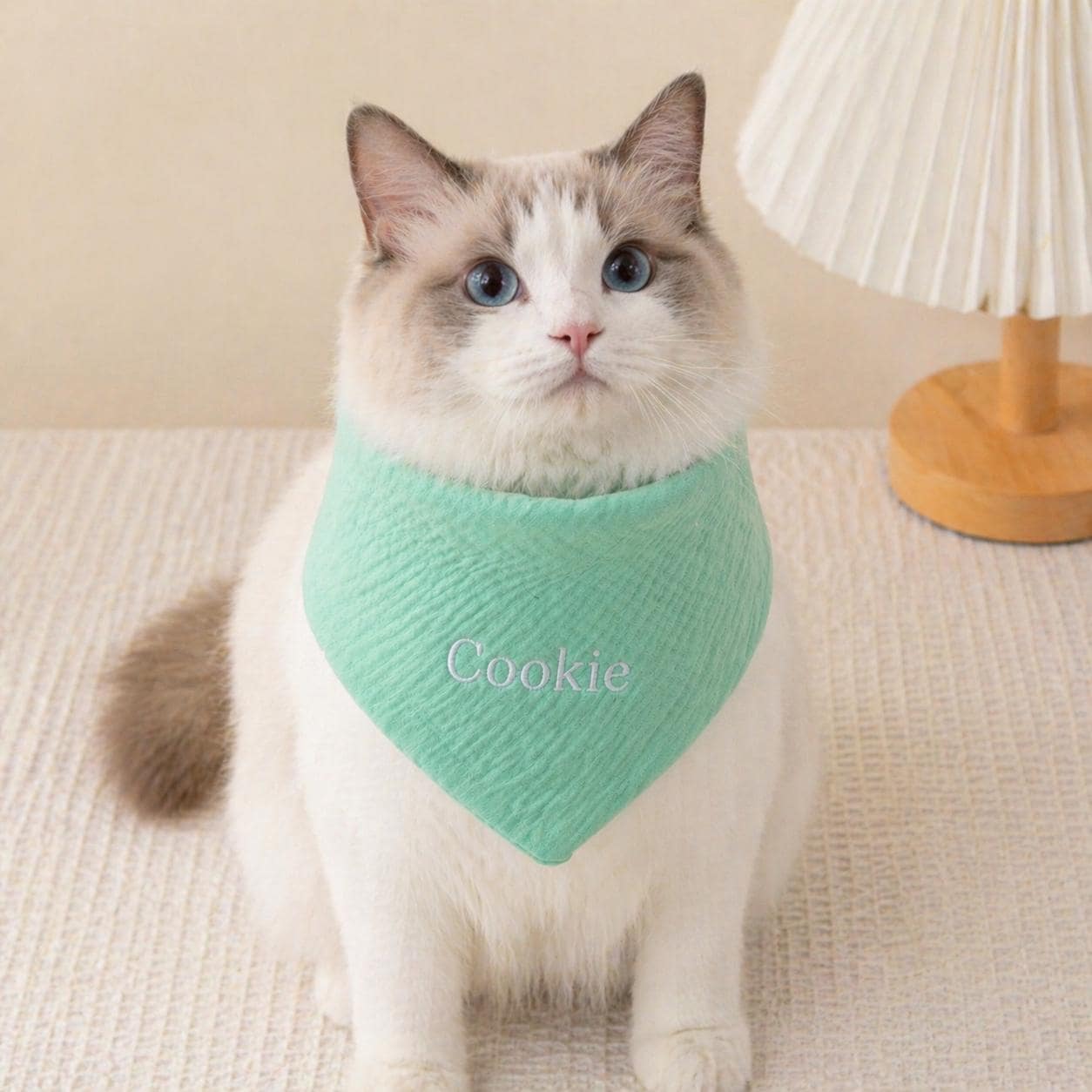 Personalized Pet Bandana, Custom Dog Cat Scarf, Soft Cotton Gauze, Adjustable Snap Clasp