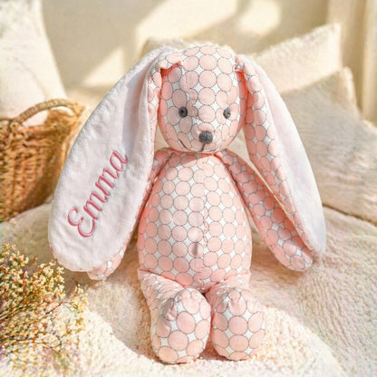 Personalized Bunny Plush Toy, Custom Embroidered Rabbit Stuffed Animal, Baby Shower Gift, Newborn Keepsake, Birthday Gift for Kids