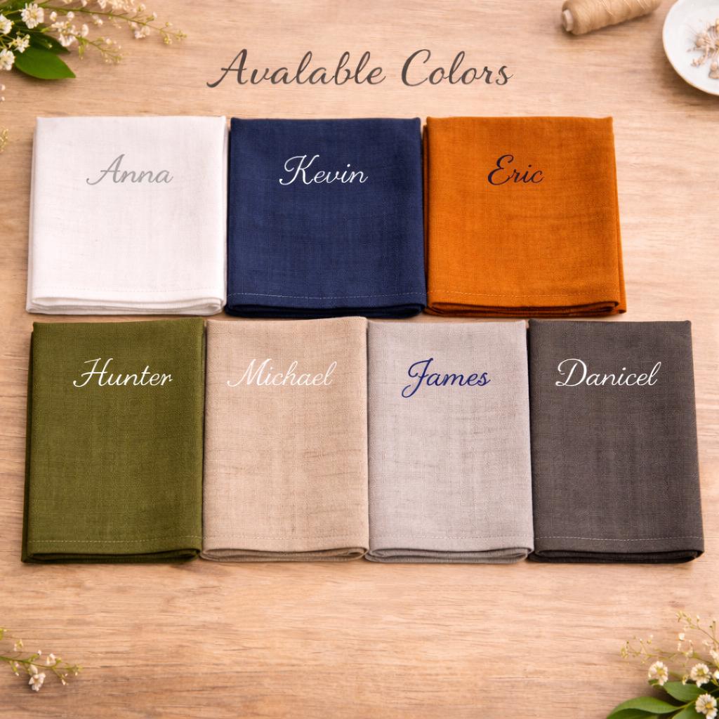 Personalized Linen Handkerchief, Custom Embroidered Wedding Gift, Monogrammed Tears Keepsake