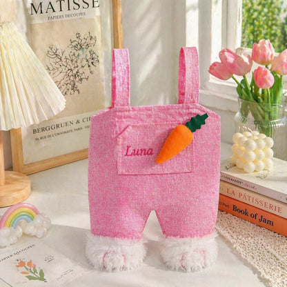 Personalized Bunny Tote Bag, Custom Name Kids Bag, Rabbit Easter Basket Tote, Toddler Gift, Birthday Gift for Kids