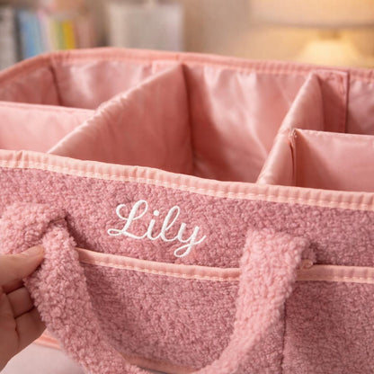 Personalized Baby Diaper Caddy | Custom Embroidered Nursery Organizer