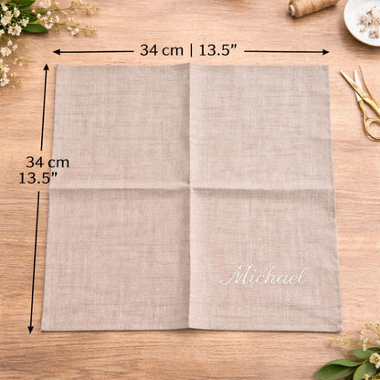 Personalized Linen Handkerchief, Custom Embroidered Wedding Gift, Monogrammed Tears Keepsake