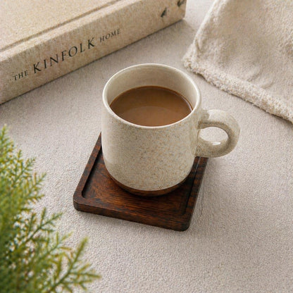 Personalized Wooden Coaster, Custom Name Engraved Square Drink Coaster – Minimalist Home Decor
