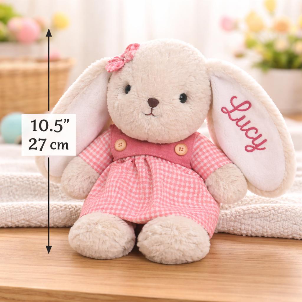 Personalized Bunny Plush Toy, Custom Embroidered Name, Soft Rabbit, Baby Gift, Nursery Decor