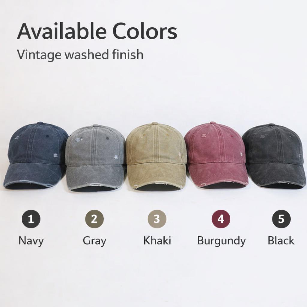 Personalized Embroidered Baseball Cap - Vintage Distressed Style