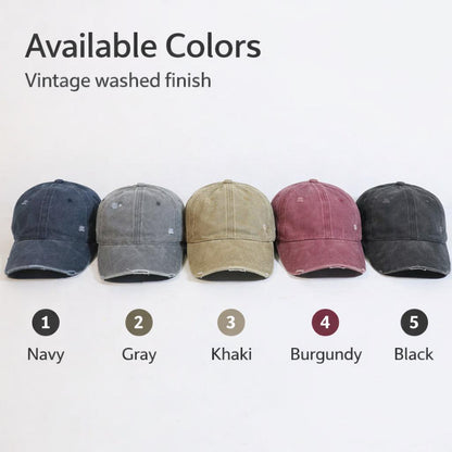Personalized Embroidered Baseball Cap - Vintage Distressed Style
