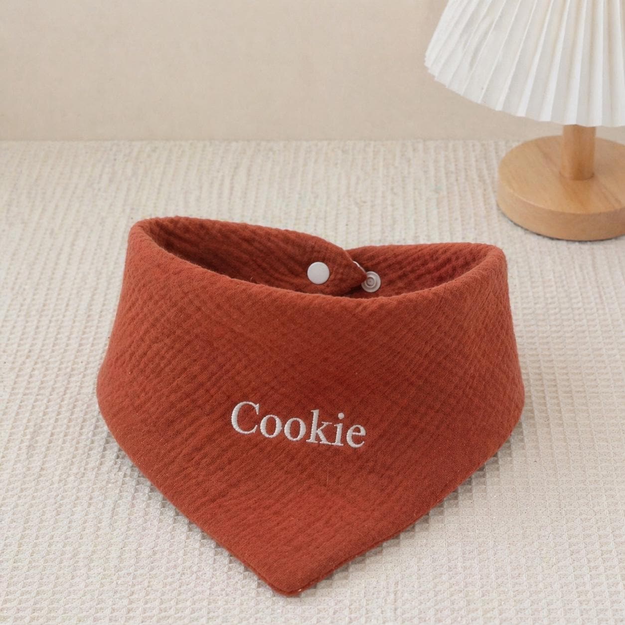 Personalized Pet Bandana, Custom Dog Cat Scarf, Soft Cotton Gauze, Adjustable Snap Clasp