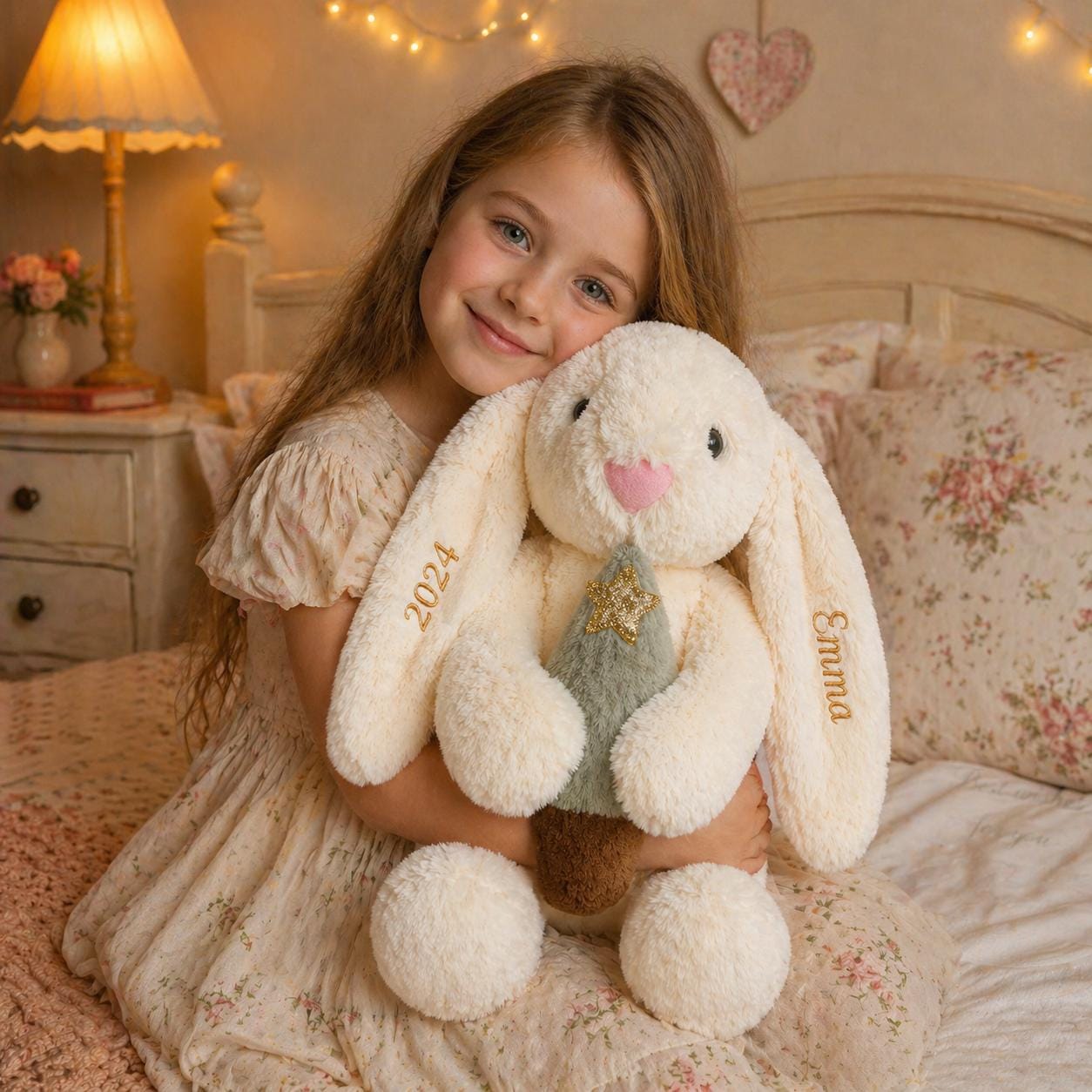 Personalized Graduation Bunny Plush, Custom Name Keepsake, Class of 2024 Embroidered Rabbit