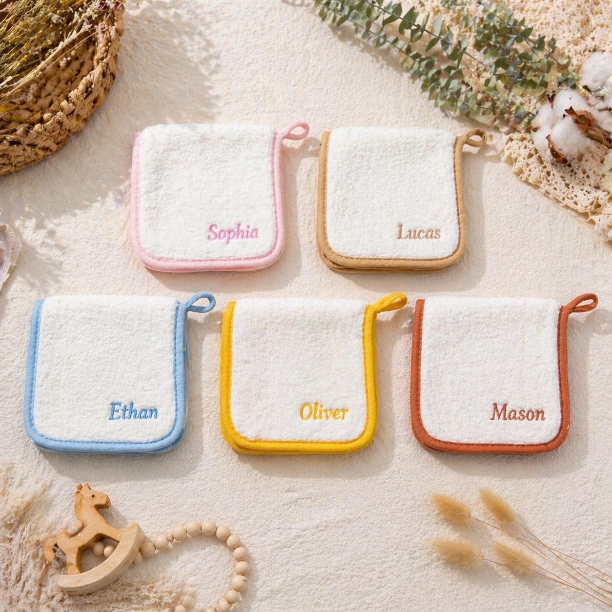 Personalisierte bestickte Baby-Lätzchen | Spucktuch aus weicher Baumwolle für Neugeborene