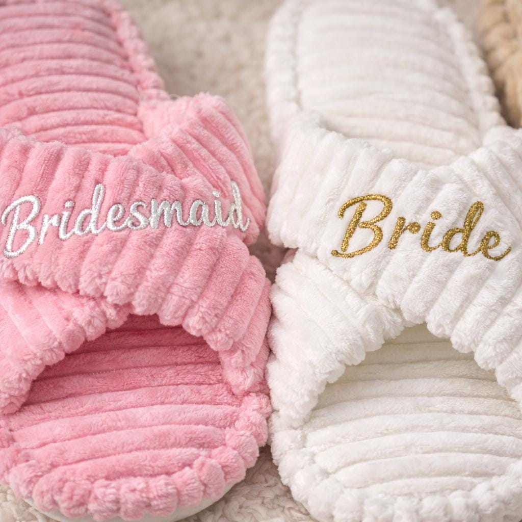 Cord-Kreuzband-Hausschuhe, gemütliche Indoor-Sandalen, Brautjungfergeschenk