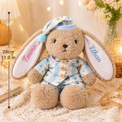 Personalized Bunny Plush Toy, Custom Embroidered Stuffed Rabbit, Personalized Bunny Doll, Baby Shower Gift, Newborn Keepsake
