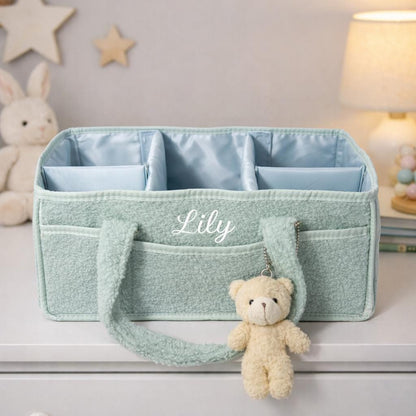 Personalized Baby Diaper Caddy | Custom Embroidered Nursery Organizer