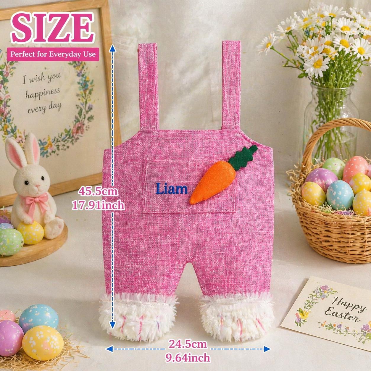 Personalized Bunny Tote Bag, Custom Name Kids Bag, Rabbit Easter Basket Tote, Toddler Gift, Birthday Gift for Kids
