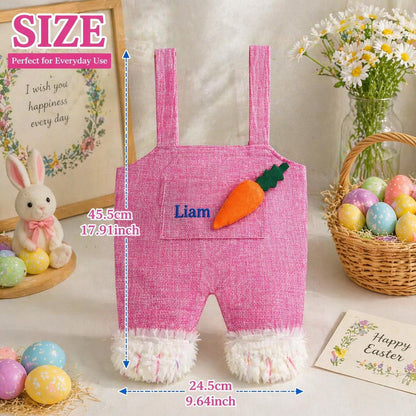 Personalized Bunny Tote Bag, Custom Name Kids Bag, Rabbit Easter Basket Tote, Toddler Gift, Birthday Gift for Kids