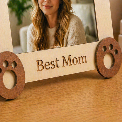 Personalized Wooden Animal Photo Frame, Nursery Decor, Custom Engraved Name Keepsake
