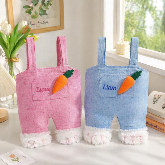 Personalized Bunny Tote Bag, Custom Name Kids Bag, Rabbit Easter Basket Tote, Toddler Gift, Birthday Gift for Kids