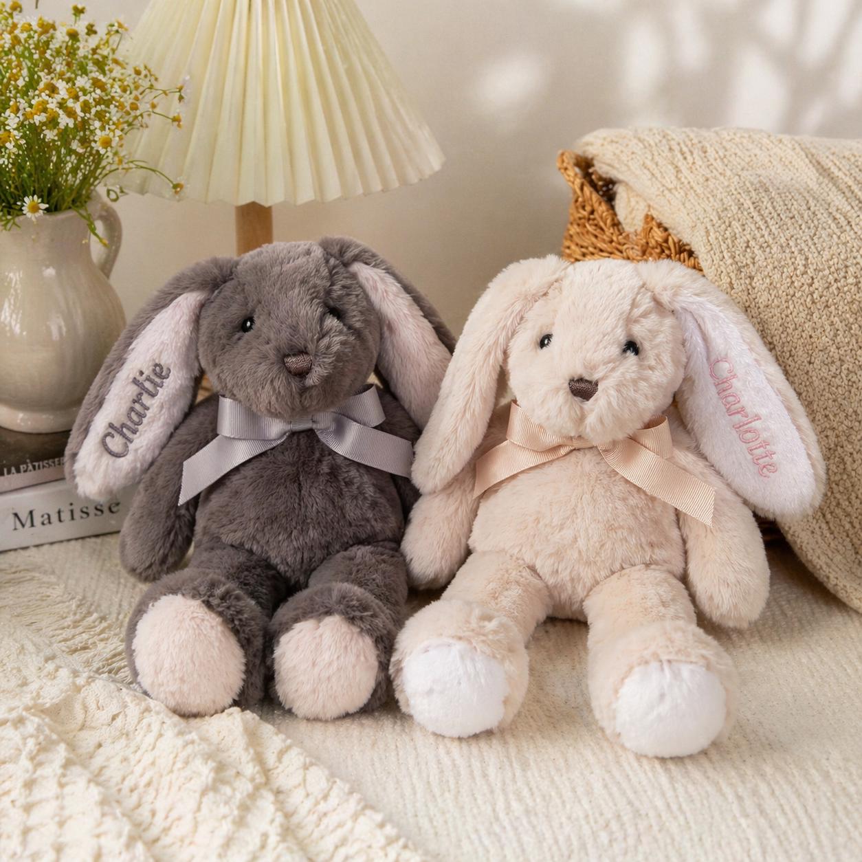 Personalized Bunny Plush Toy, Custom Name Stuffed Rabbit, Soft Keepsake Gift, Nursery Decor
