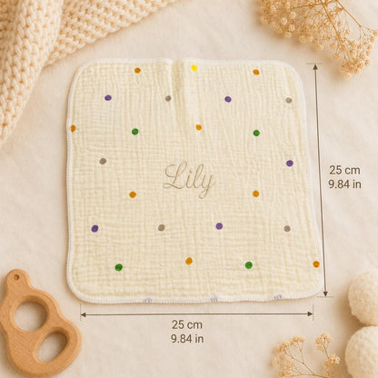 Personalisiertes Musselin-Baby-Spucktuch, besticktes Lätzchen aus Baumwolle, Geschenk für Neugeborene