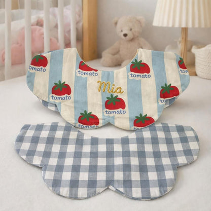 Personalisiertes besticktes Baumwoll-Babylätzchen, Welpen-Tomaten-Design, Sabberlätzchen für Neugeborene