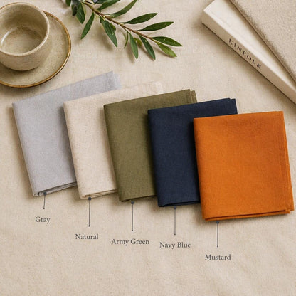 Personalized Linen Handkerchief, Custom Embroidered Cotton Pocket Square, Wedding Gift