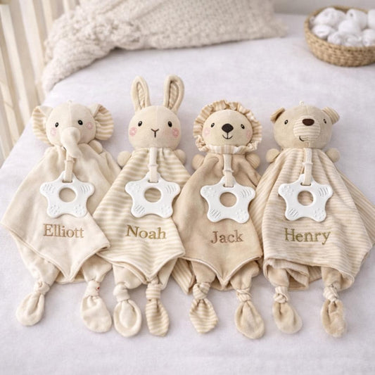 Personalisierte Babydecke (Namensstickerei möglich), Unisex Babydecke, Neugeborenen-Geschenk, Baby Taufgeschenk