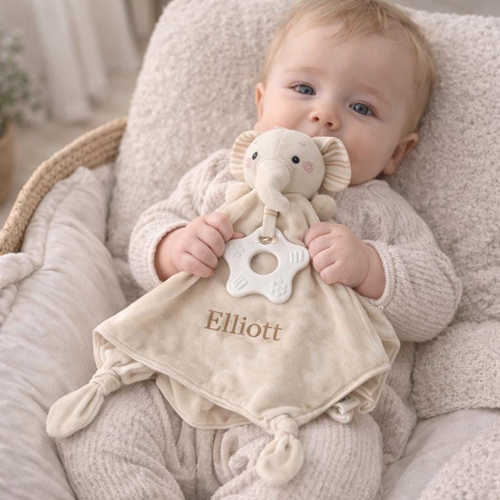 Personalized Baby Blanket (Name Embroidery Available), Unisex Baby Blanket, Newborn Gift, Baby Christening Gift