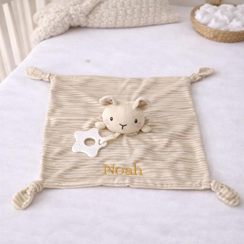 Personalized Baby Blanket (Name Embroidery Available), Unisex Baby Blanket, Newborn Gift, Baby Christening Gift