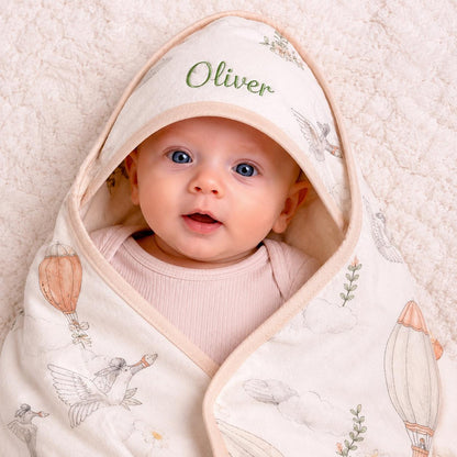 Personalized Linen Baby Blanket, Custom Name Swaddle, Soft Breathable Wrap, Baby Shower Gift